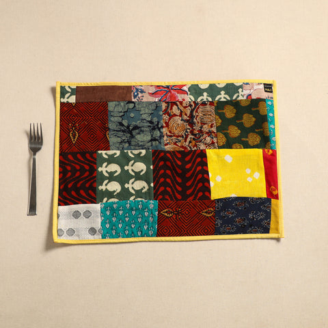 Multicolor - Handcrafted Cotton Patchwork Table Mat 10