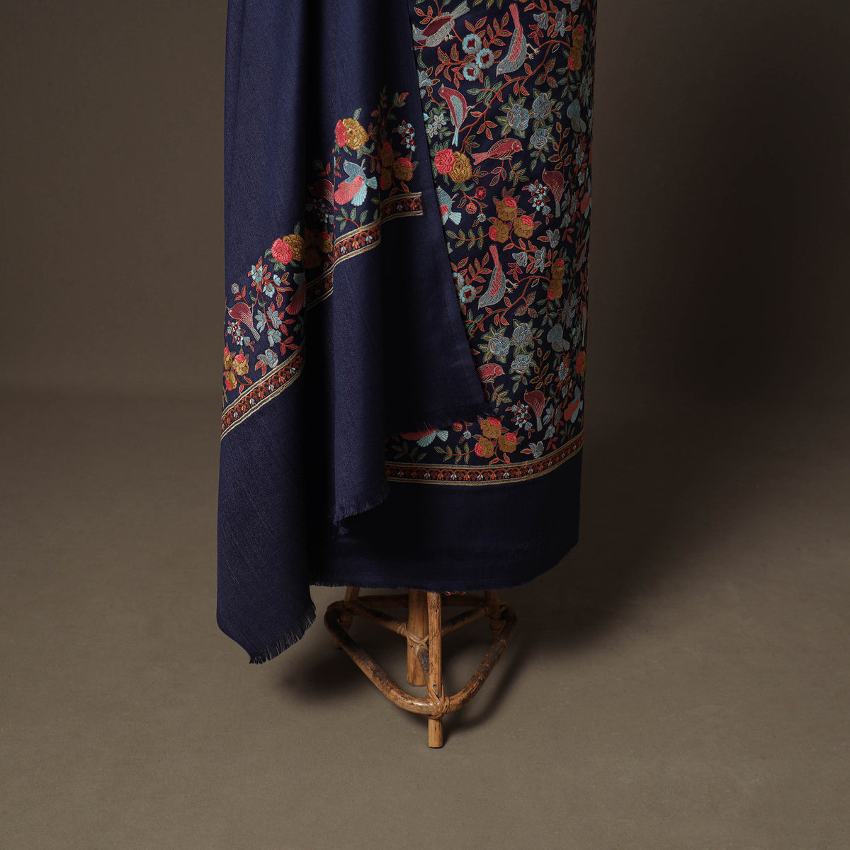 Woolen Heavy Embroidered Unstitched Dress Material: Kurta, Bottom & Dupatta 28