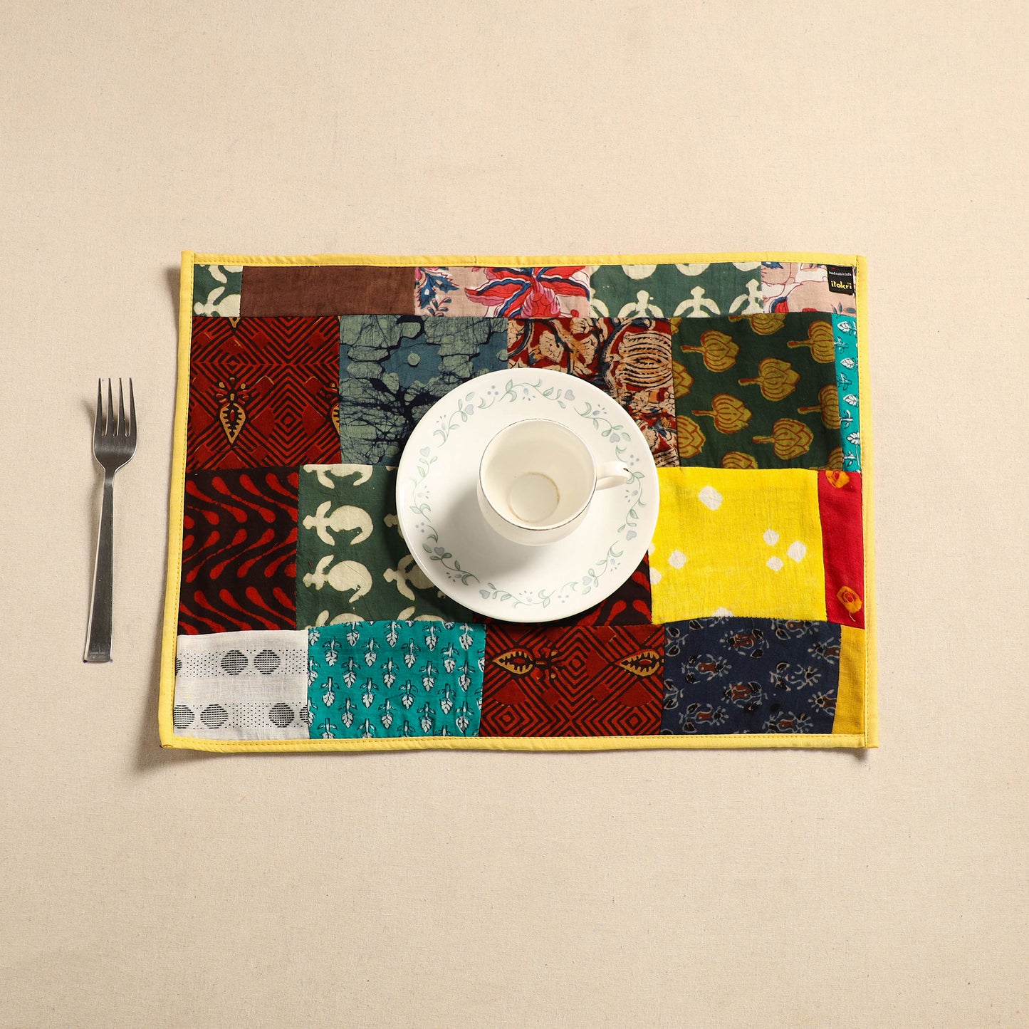 Multicolor - Handcrafted Cotton Patchwork Table Mat 10