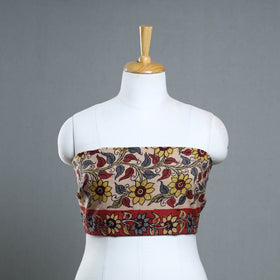 Buy Beige Handpainted Cotton Kalamkari Blouse Piece