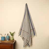 Grey - Handloom Fine Cotton Plain Bath Towel 120