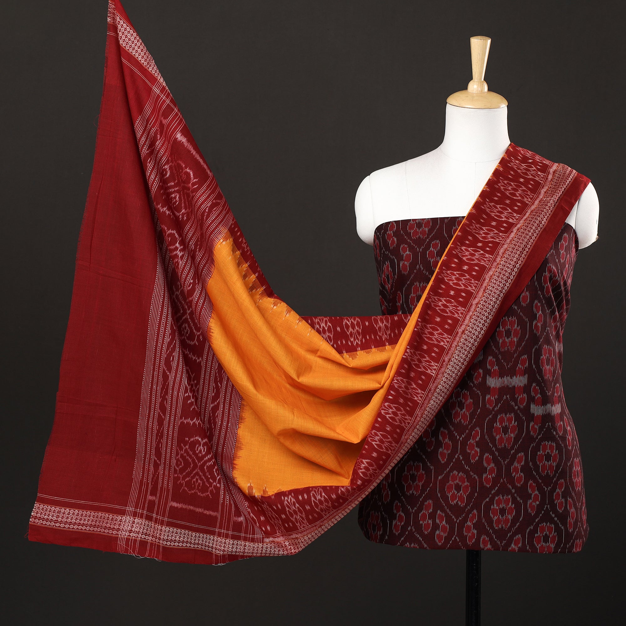 101644 Sambalpuri Handloom Cotton Dress Material With Dupatta at Rs 2300 |  Unstitched Cotton Dress Material, सूती पोशाक सामग्री - Priya Fashion,  Balangir | ID: 2852860674355