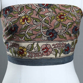Buy Brown Handpainted Cotton Kalamkari Blouse Piece