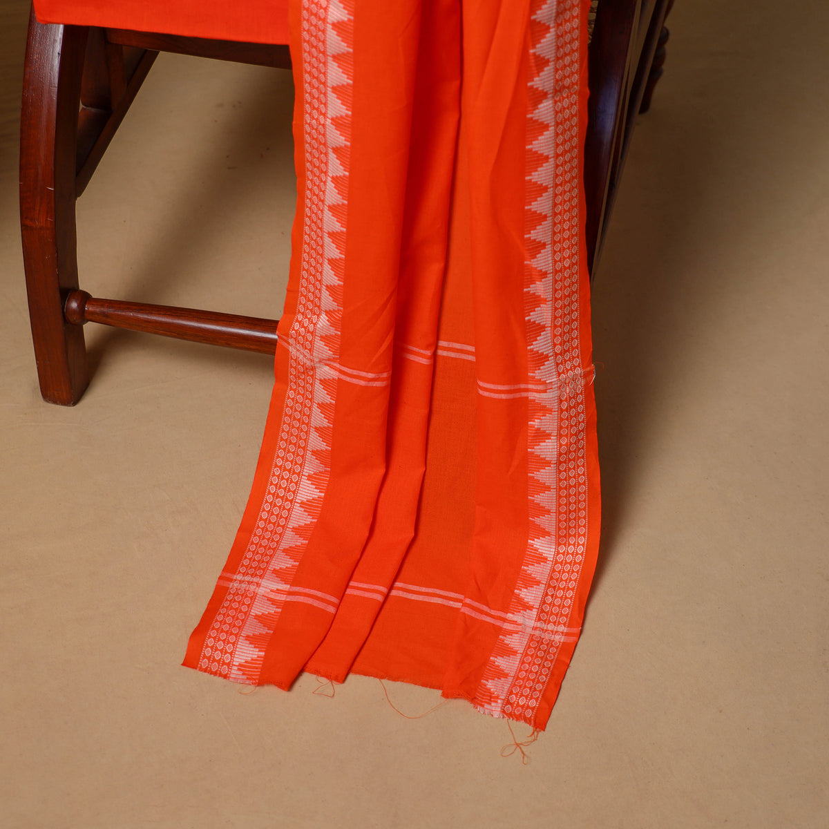 Floral Sanganeri Block Print Cotton Unstitched Dress Material: Kurta, Bottom & Dupatta with Jewellery 09