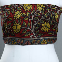 Red - Handpainted Chanderi Silk Kalamkari Blouse Piece 23