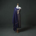 Kashmiri Aari Hand Embroidered Pure Merino Wool Unstitched Dress Material: Kurta, Bottom with Dupatta 28
