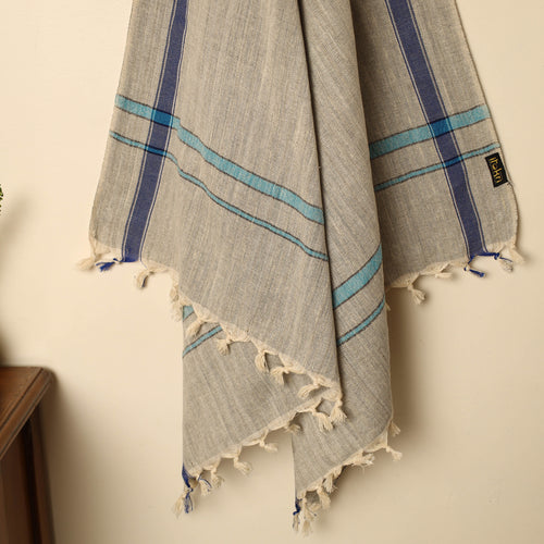 Beige - Handloom Fine Cotton Plain Bath Towel 121