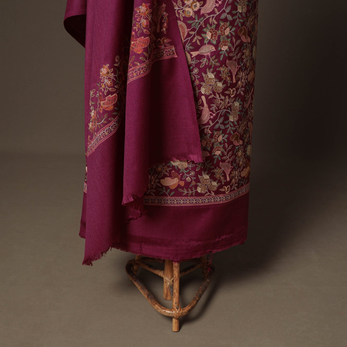 Woolen Heavy Embroidered Unstitched Dress Material: Kurta, Bottom & Dupatta 29