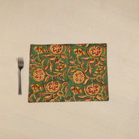 Green - Floral Print Cotton Reversible Table Mat 20