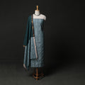 Pochampally Ikat Weave 3pc Cotton Unstitched Dress Material Suit Set 04