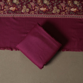 Woolen Heavy Embroidered Unstitched Dress Material: Kurta, Bottom & Dupatta 29