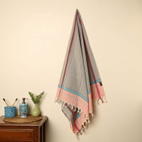 Grey - Handloom Fine Cotton Plain Bath Towel 124