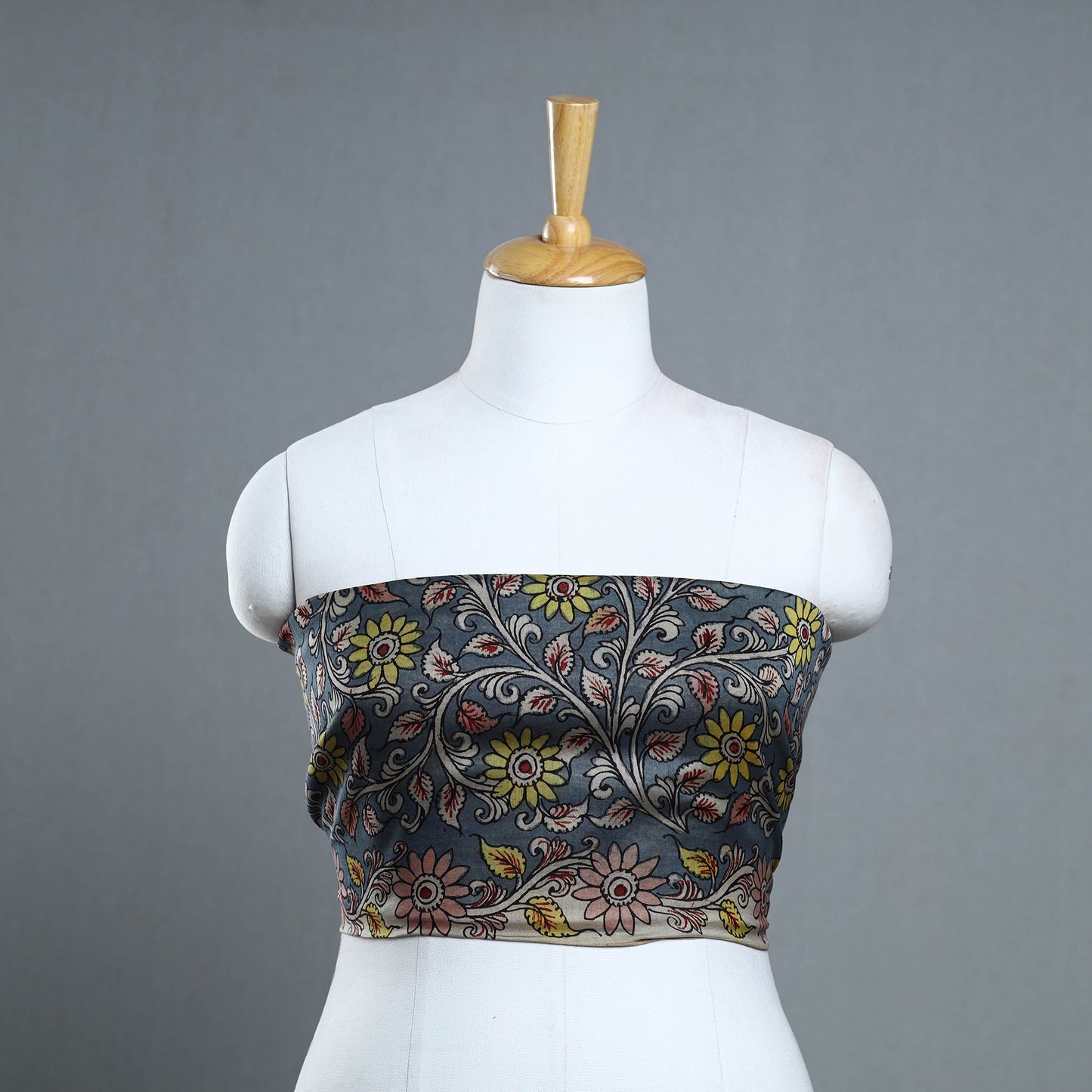 Handpainted Chanderi Silk Kalamkari Blouse Piece 28