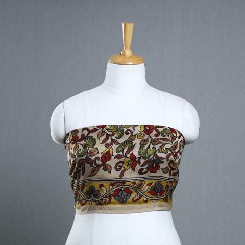 Handpainted Chanderi Silk Kalamkari Blouse Piece 29