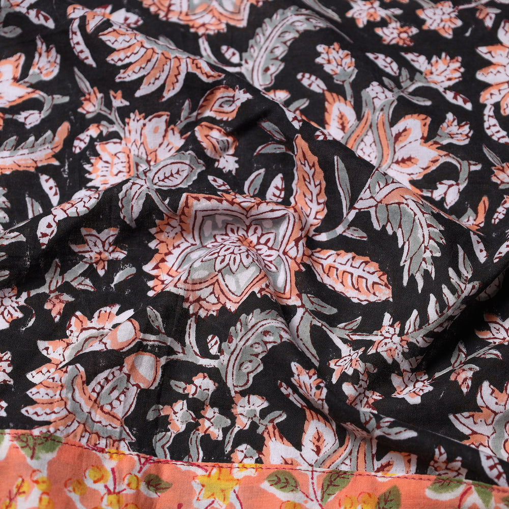 Black - Block Printed Cotton Blouse Piece 17