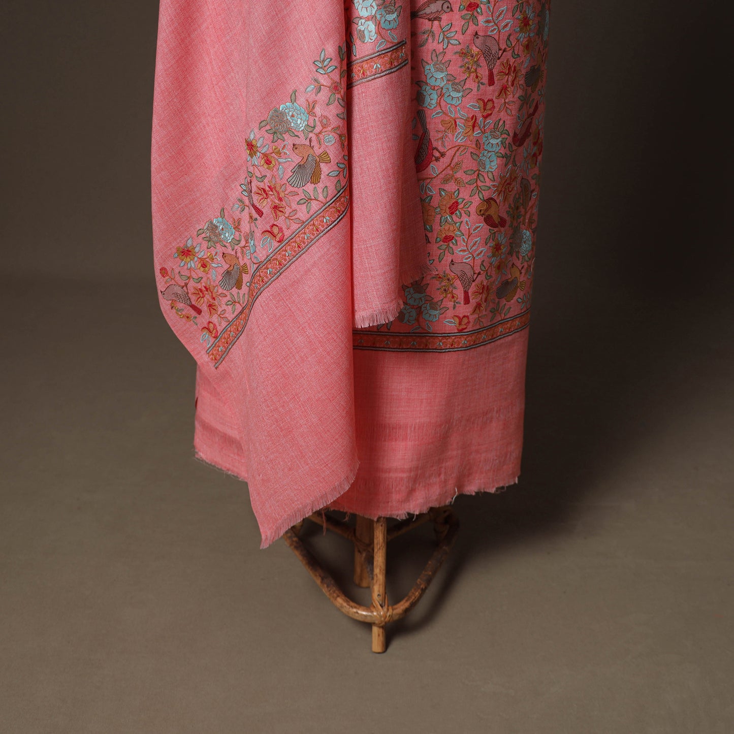 Woolen Heavy Embroidered Unstitched Dress Material: Kurta, Bottom & Dupatta 30