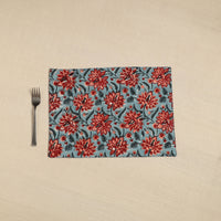 Green - Floral Print Cotton Reversible Table Mat 13