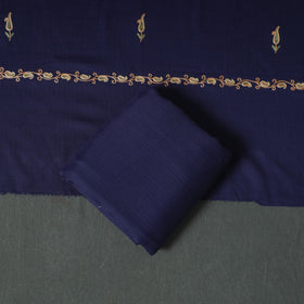 Kashmiri Aari Hand Embroidered Pure Merino Wool Unstitched Dress Material: Kurta, Bottom with Dupatta 28
