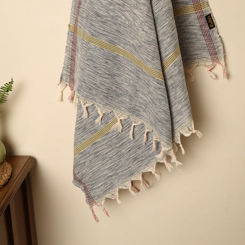 Grey - Handloom Fine Cotton Plain Bath Towel 125