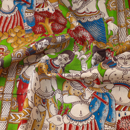 Multicolor - Kalamkari Printed Cotton Fabric 22