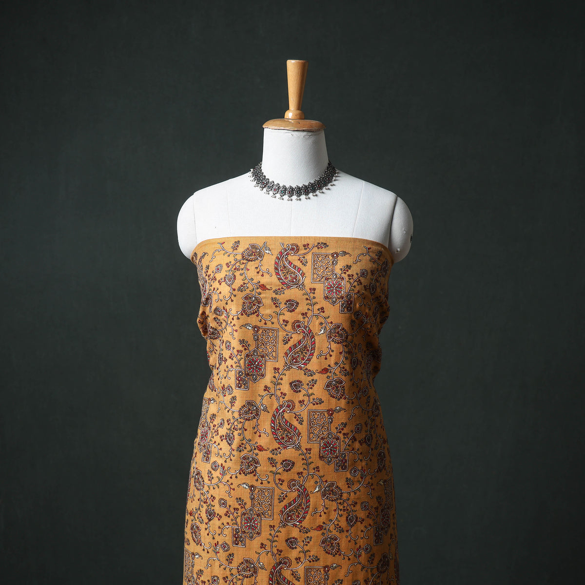 Woolen Heavy Embroidered Unstitched Dress Material: Kurta, Bottom & Dupatta 13