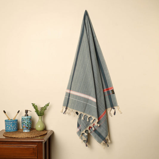 Green - Handloom Fine Cotton Plain Bath Towel 128