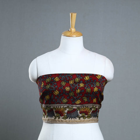 Handpainted Chanderi Silk Kalamkari Blouse Piece 35