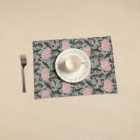 Green - Floral Print Cotton Reversible Table Mat 27