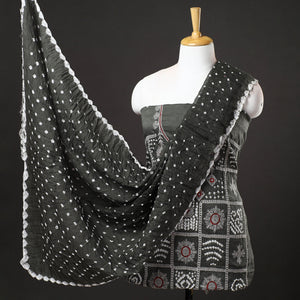 3pc Kutch Bandhani Tie-Dye Satin Cotton Suit Material Set 123