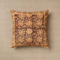Brown Original Pedana Block Print Cotton Kalamkari Cushion Cover