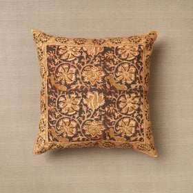 Brown Original Pedana Block Print Cotton Kalamkari Cushion Cover