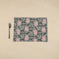 Green - Floral Print Cotton Reversible Table Mat 27