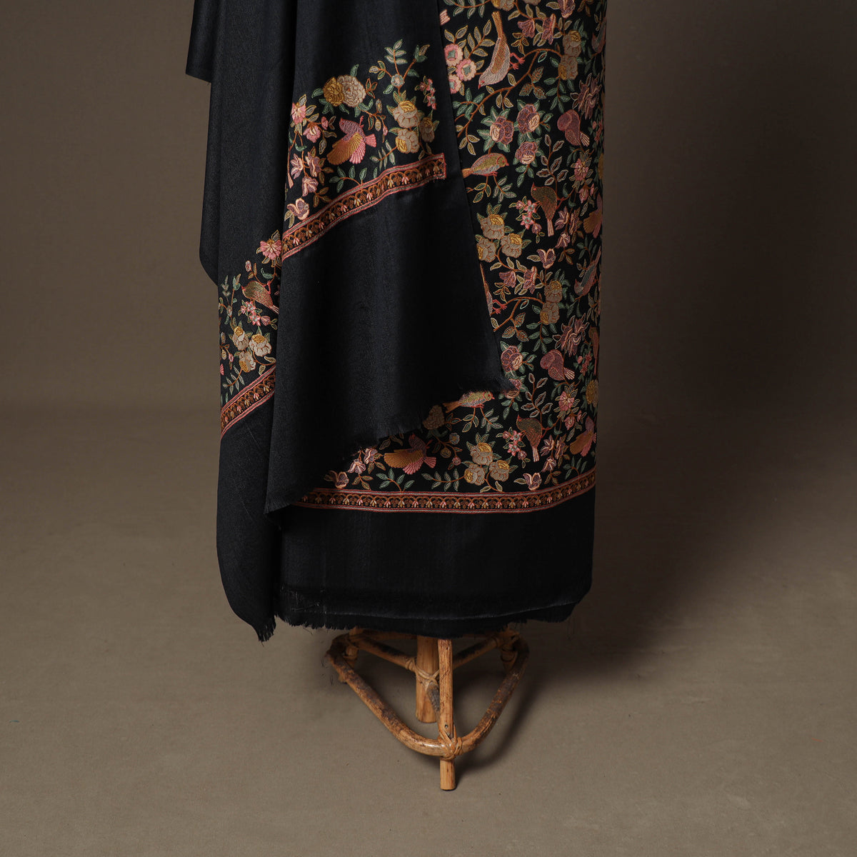 Woolen Heavy Embroidered Unstitched Dress Material: Kurta, Bottom & Dupatta 32