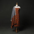 Pochampally Ikat Weave 3pc Cotton Unstitched Dress Material Suit Set 05