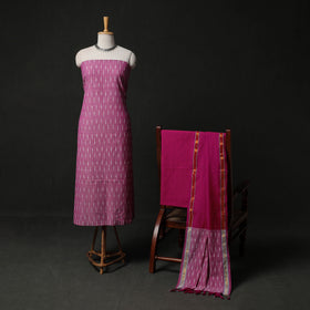 Pochampally Ikat Weave 3pc Cotton Unstitched Dress Material Suit Set 06