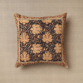 Brown Original Pedana Block Print Cotton Kalamkari Cushion Cover