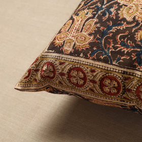 Brown Original Pedana Block Print Cotton Kalamkari Cushion Cover