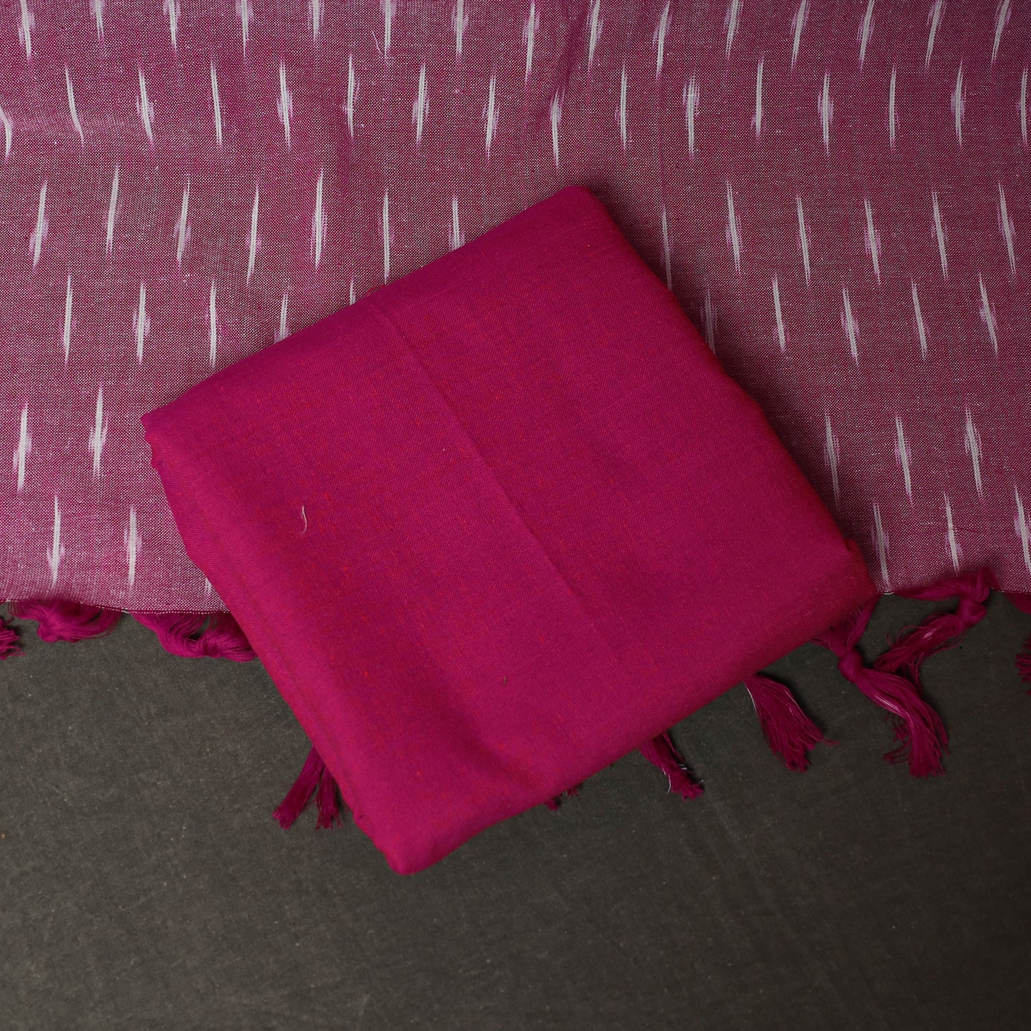 Pochampally Ikat Weave 3pc Cotton Unstitched Dress Material Suit Set 06