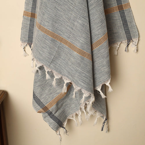 Grey - Handloom Fine Cotton Plain Bath Towel 133