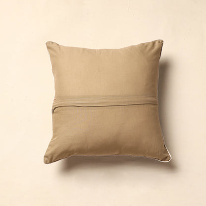 Brown - Jacquard Cotton Cushion Cover (16 x 16 in)