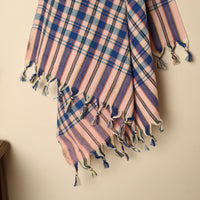 Blue - Handloom Fine Cotton Checks Bath Towel 135