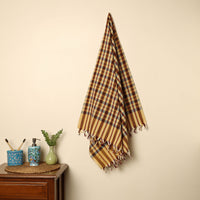 Brown - Handloom Fine Cotton Checks Bath Towel 136