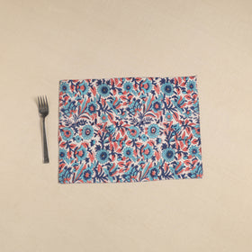  Floral Print Cotton Reversible Table Mat 
