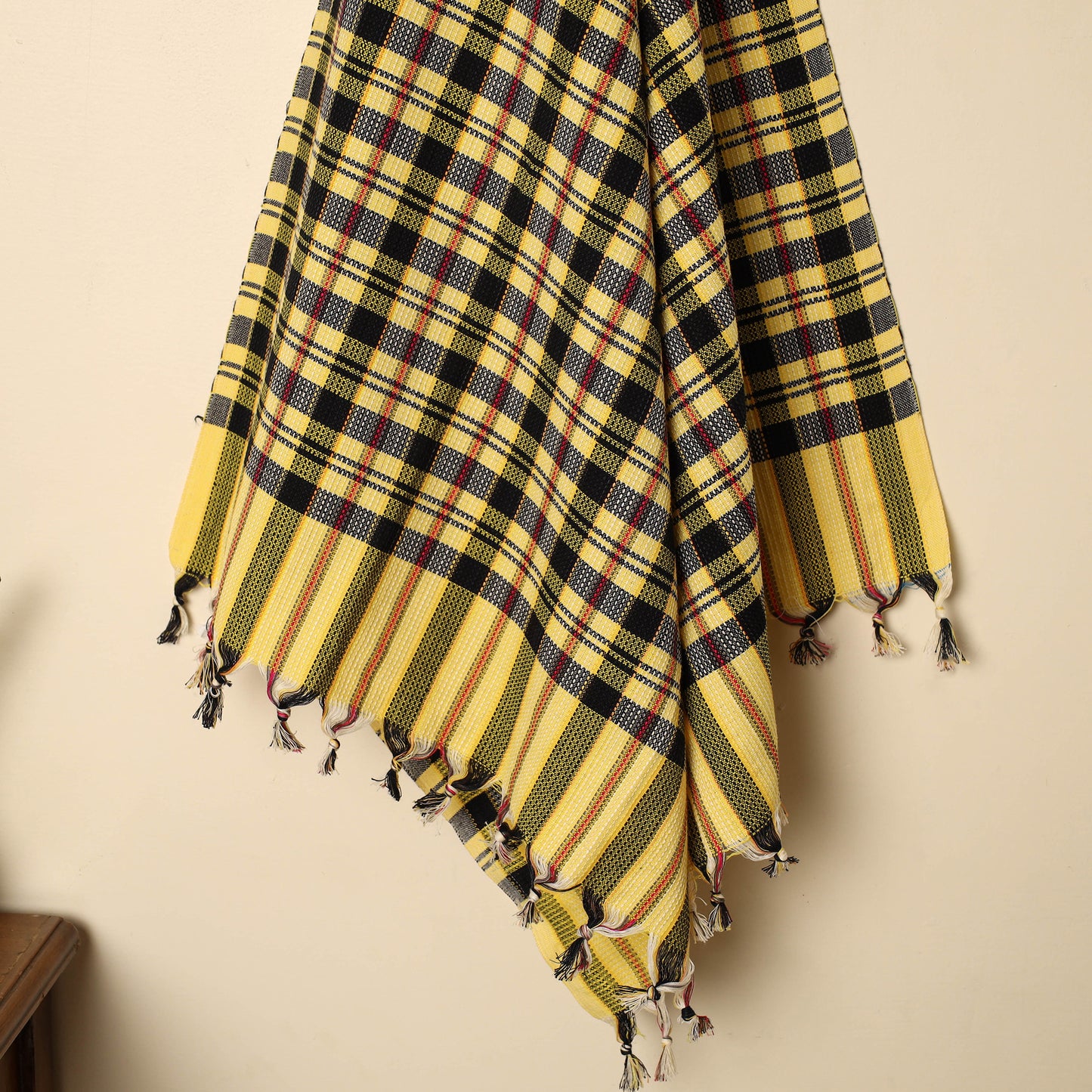 Black - Handloom Fine Cotton Checks Bath Towel 138