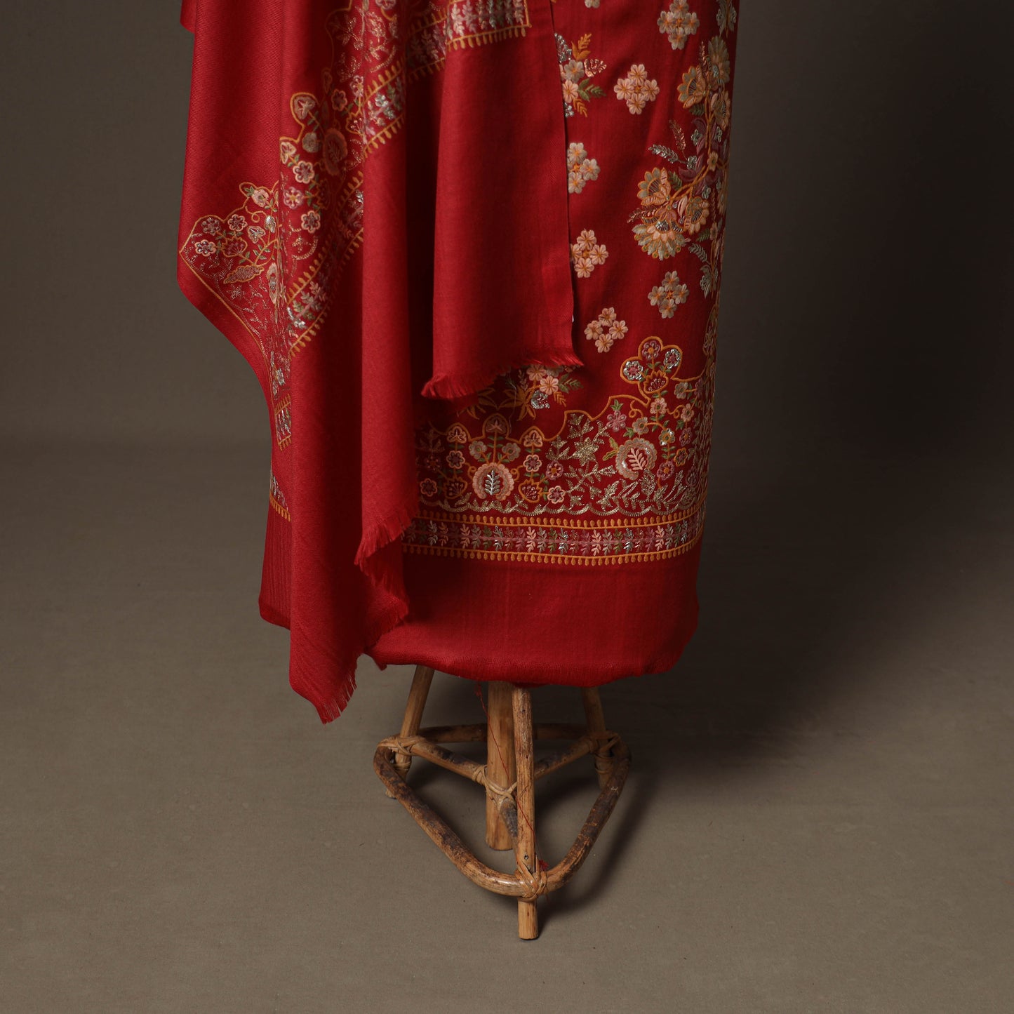 Woolen Heavy Embroidered Unstitched Dress Material: Kurta, Bottom & Dupatta 34