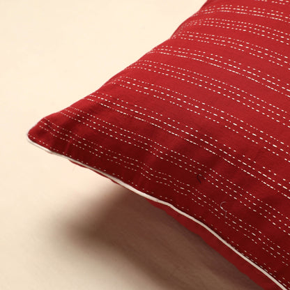 Red - Jacquard Cotton Cushion Cover (16 x 16 in)