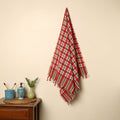  Red Handloom Fine Cotton Checks Bath Towel