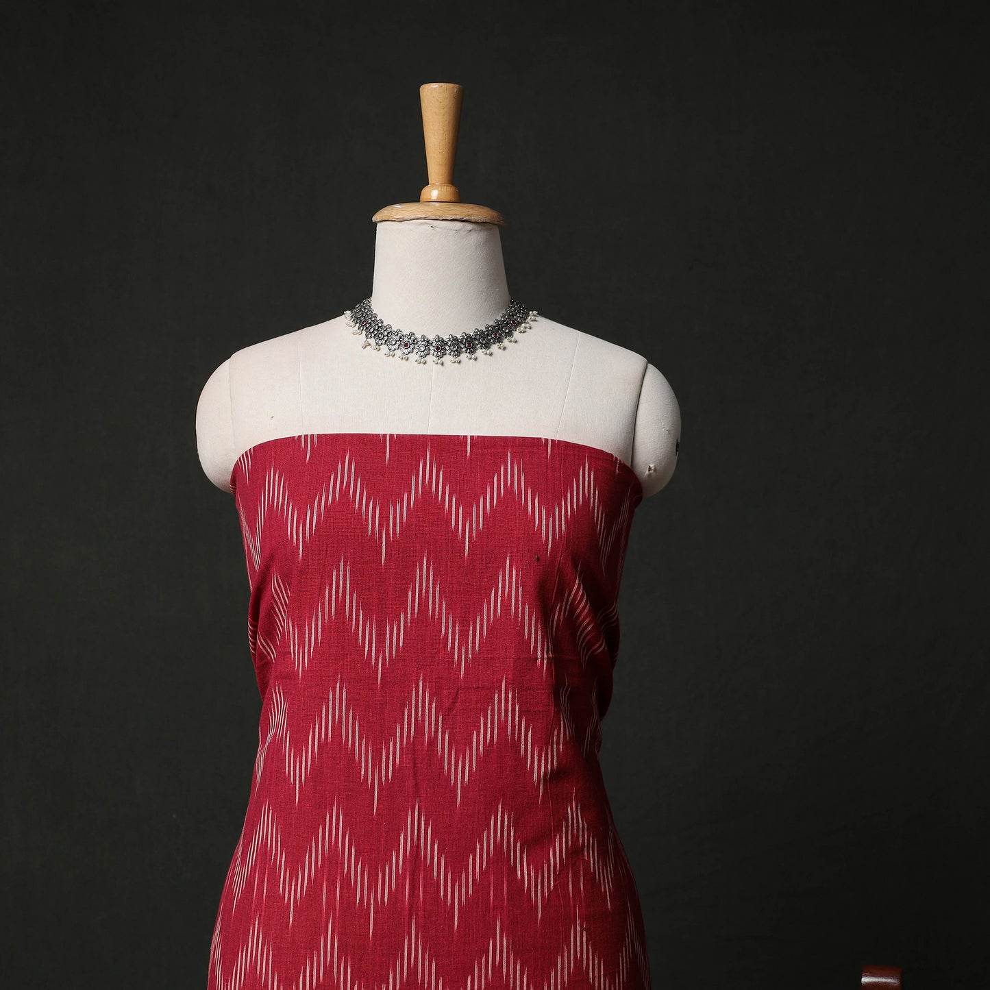 Pochampally Ikat Weave 3pc Cotton Unstitched Dress Material Suit Set 08