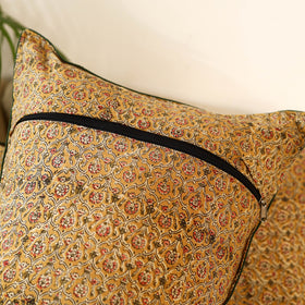 Brown Set of 2 Kalamkari Block Print Cotton Pillow Covers