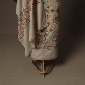 Woolen Heavy Embroidered Unstitched Dress Material: Kurta, Bottom & Dupatta 35